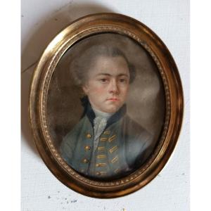 Portrait miniature d'un aristocrate gouache sur vélin xviiième