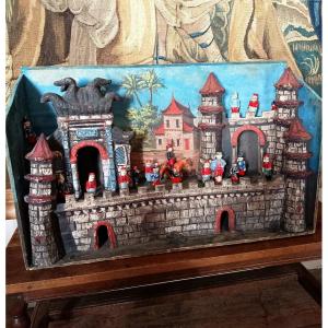 Rare diorama de château fort de la maison Bon Dufour 