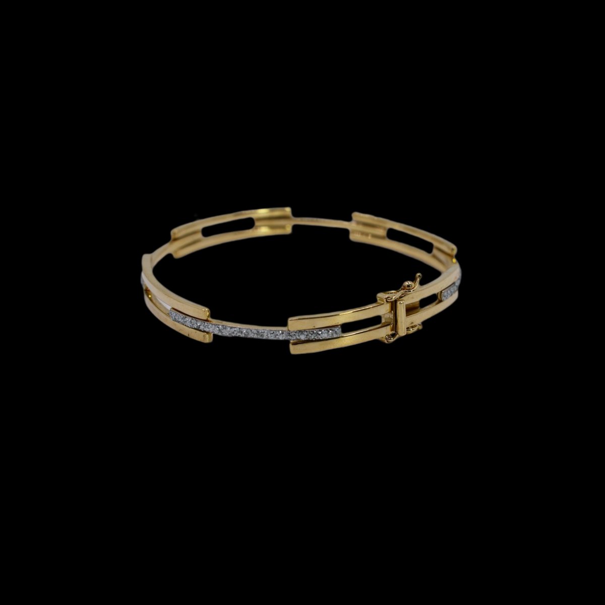 750 Gold Bracelet With Synthetic Diamond Chips-photo-2