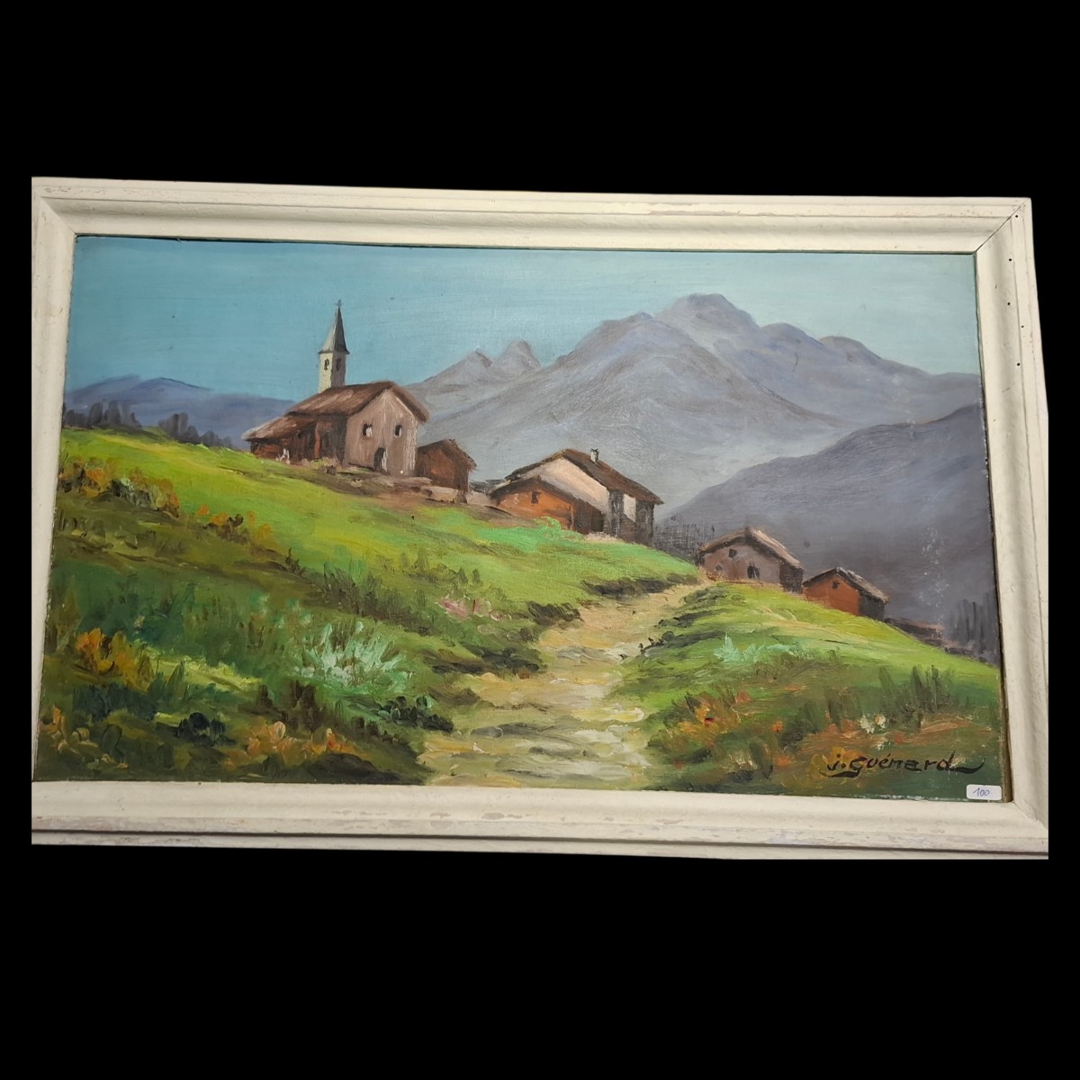 Landscape Painting Of A Mountain Village By J. Guénard