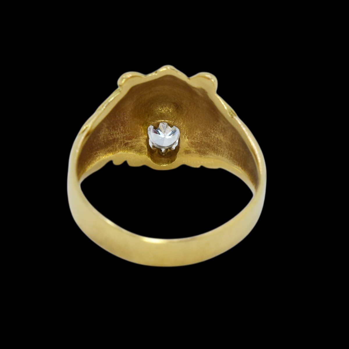 Lion Ring In 18-karat Gold / Synthetic Diamond-photo-2
