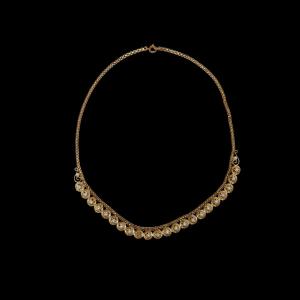 Floral Necklace Gold 750 Cultured Pearls