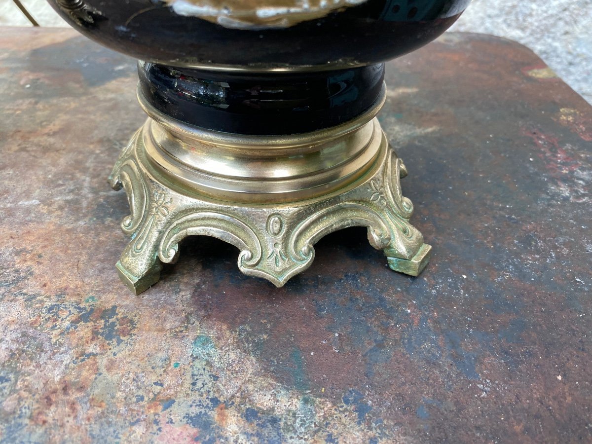 Pair Of XIXth Oil Lamps-photo-2