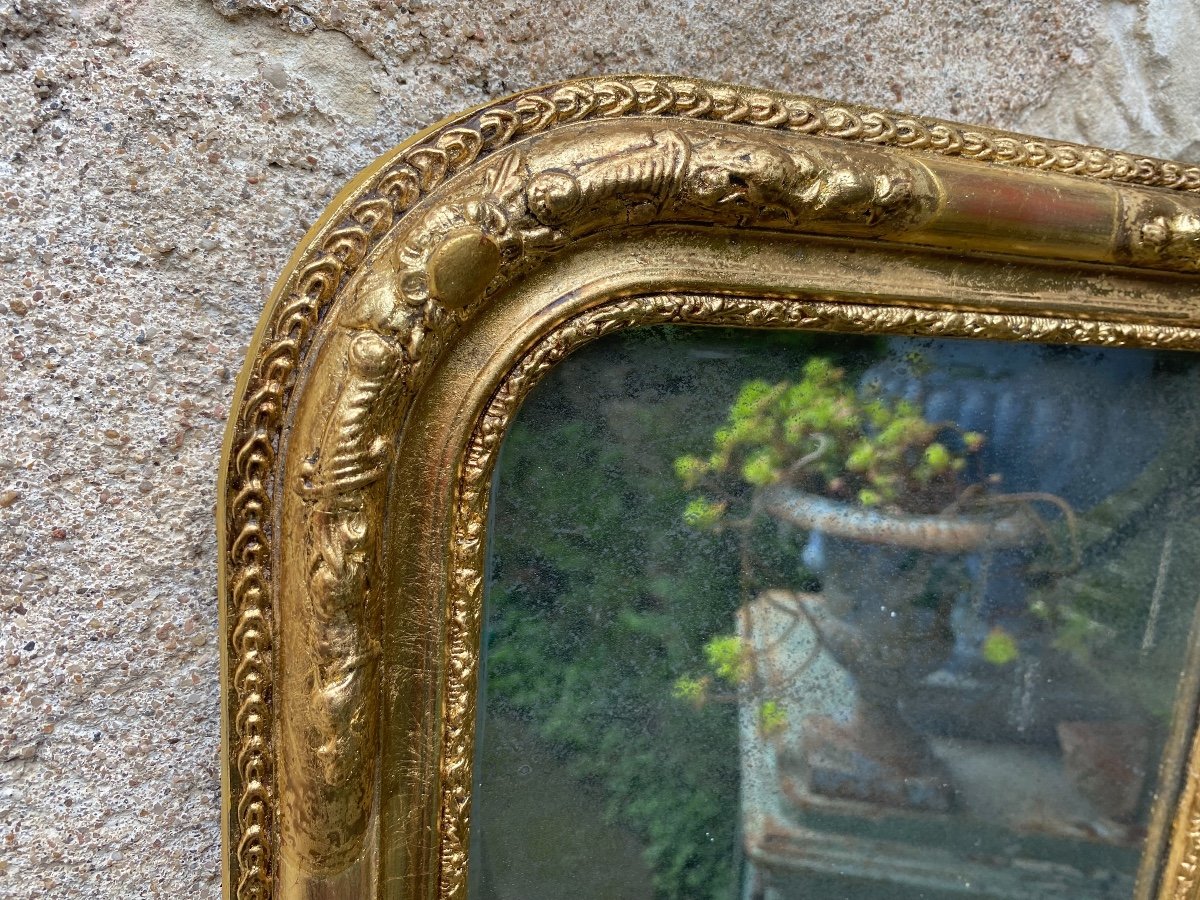Louis-philippe Mirror Gilded With Gold Leaf-photo-3
