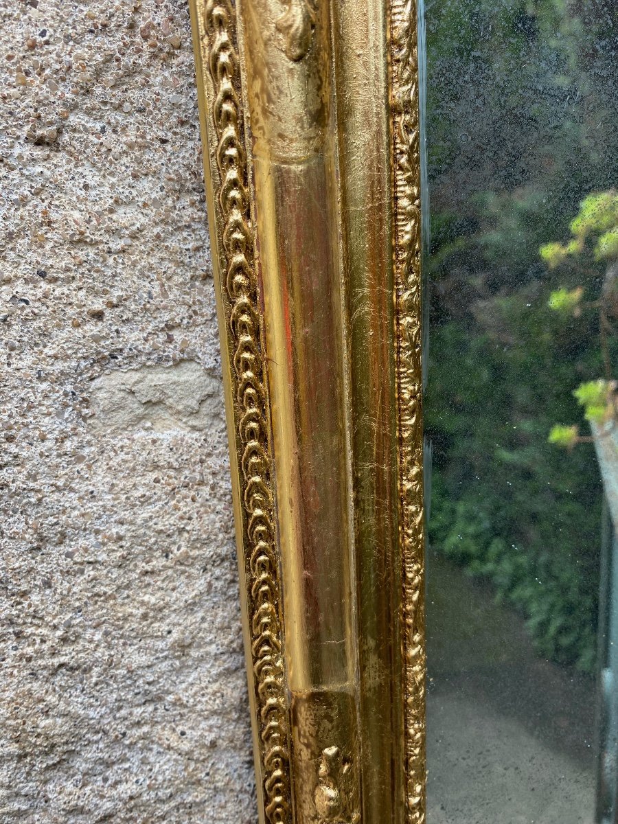 Louis-philippe Mirror Gilded With Gold Leaf-photo-4