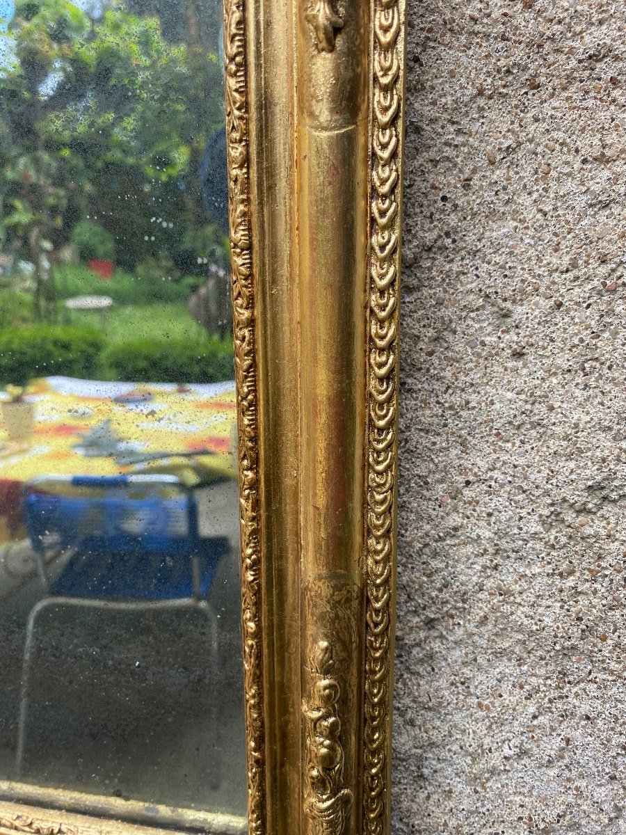 Louis-philippe Mirror Gilded With Gold Leaf-photo-5