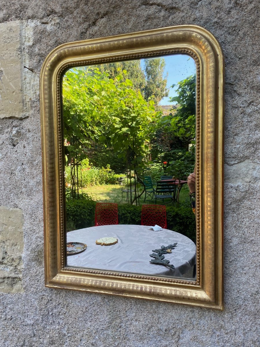 Louis-philippe Mirror Gilded With Gold Leaf 76 X 55 Cm-photo-3