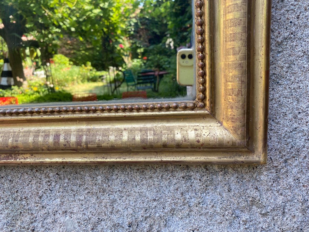 Louis-philippe Mirror Gilded With Gold Leaf 76 X 55 Cm-photo-4
