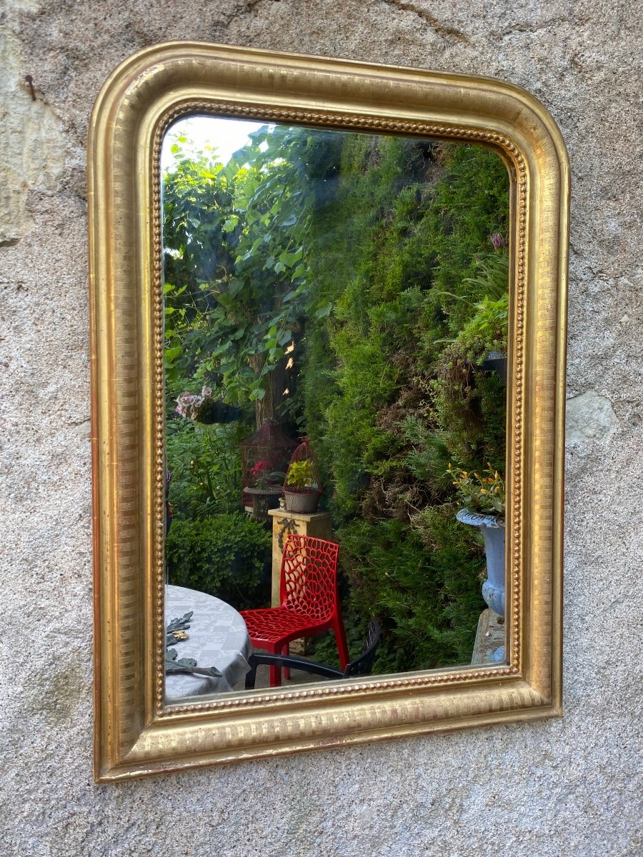 Louis-philippe Mirror Gilded With Gold Leaf 76 X 55 Cm