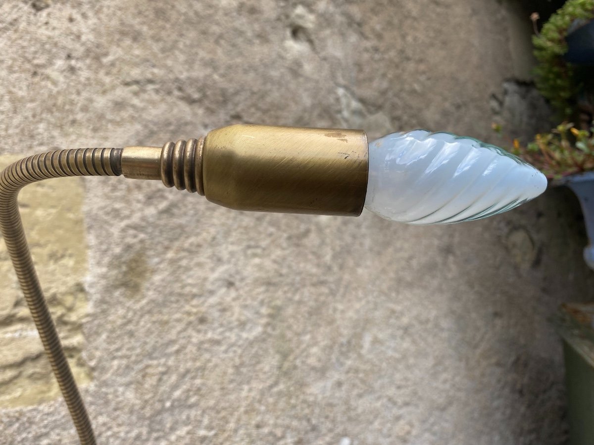 70s Brass Heron Lamp-photo-4