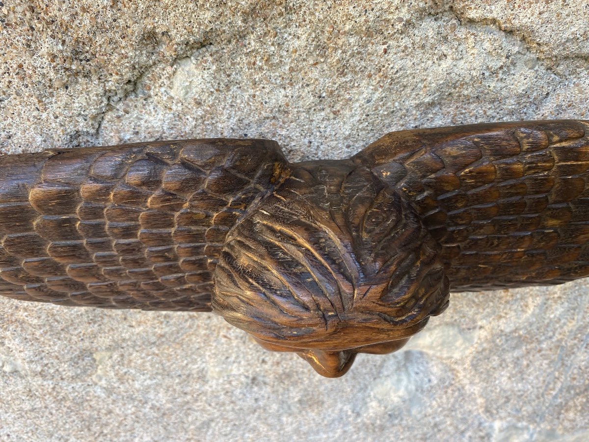 17th Century Carved Wood Angel Head-photo-2