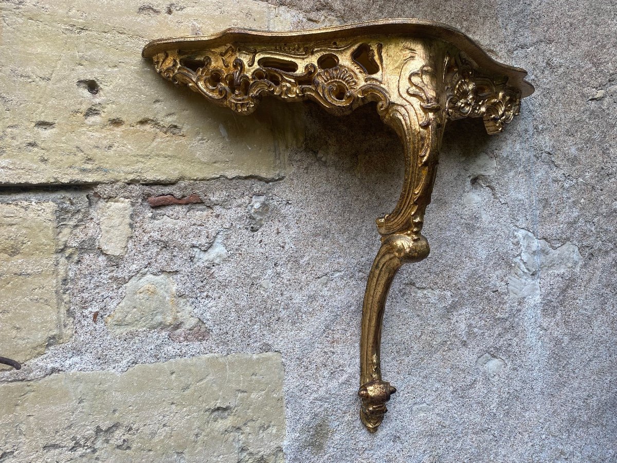 Console In Golden Wood, Mid-20th Century-photo-3