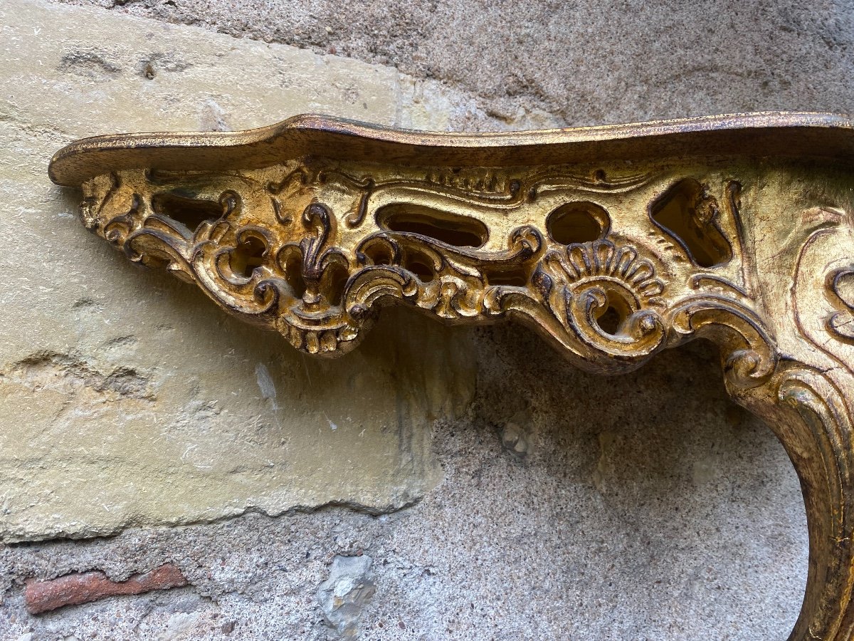 Console In Golden Wood, Mid-20th Century-photo-1