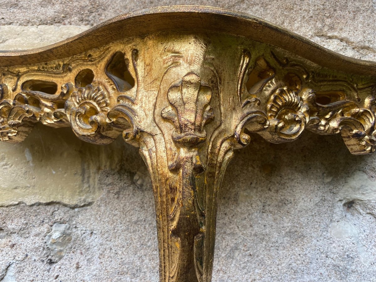Console In Golden Wood, Mid-20th Century-photo-2