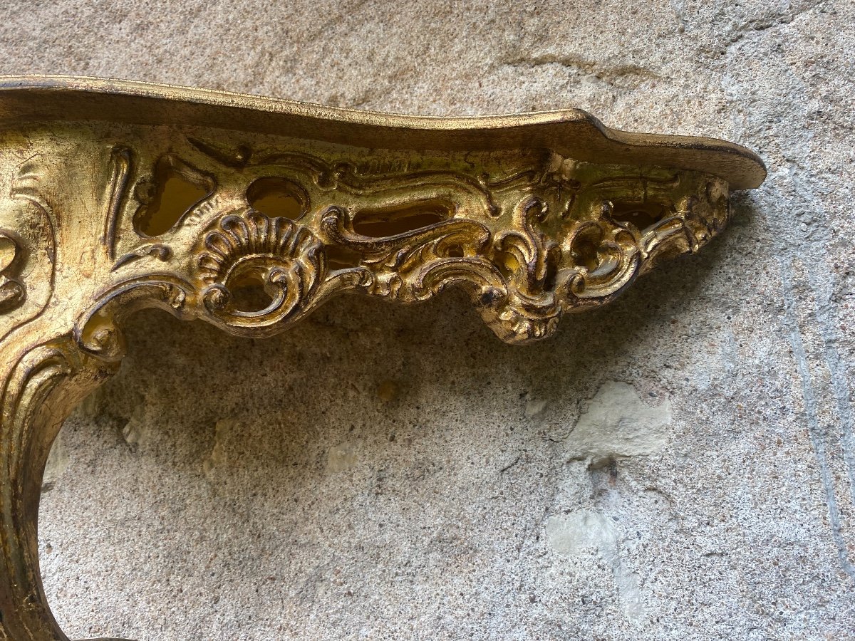 Console In Golden Wood, Mid-20th Century-photo-3