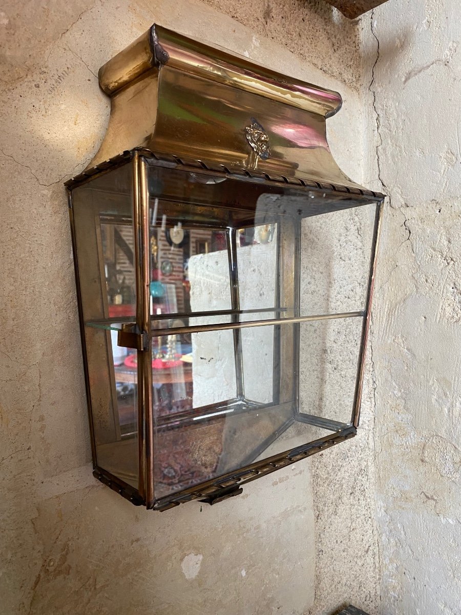 Vitrine En Laiton et Verre Milieu XXème-photo-2