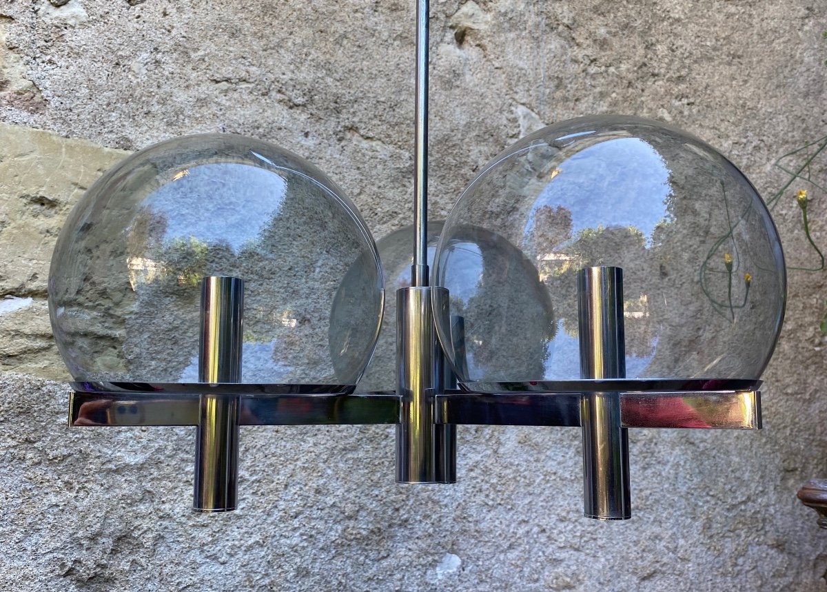 Space Age Pendant Lamp By Gaetano Sciolari, 1970s-photo-3
