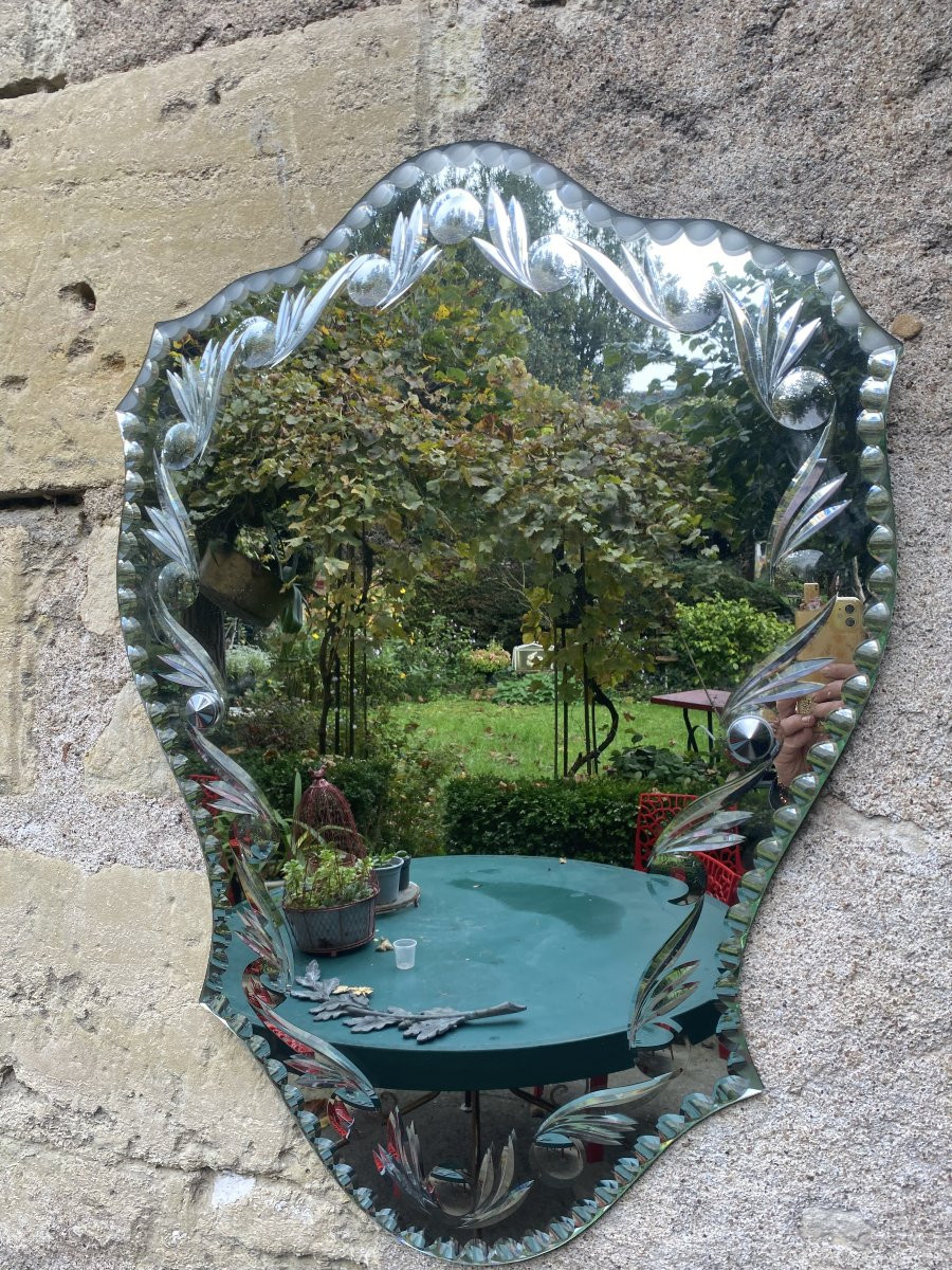 Miroir Vénitien milieu XXème-photo-2