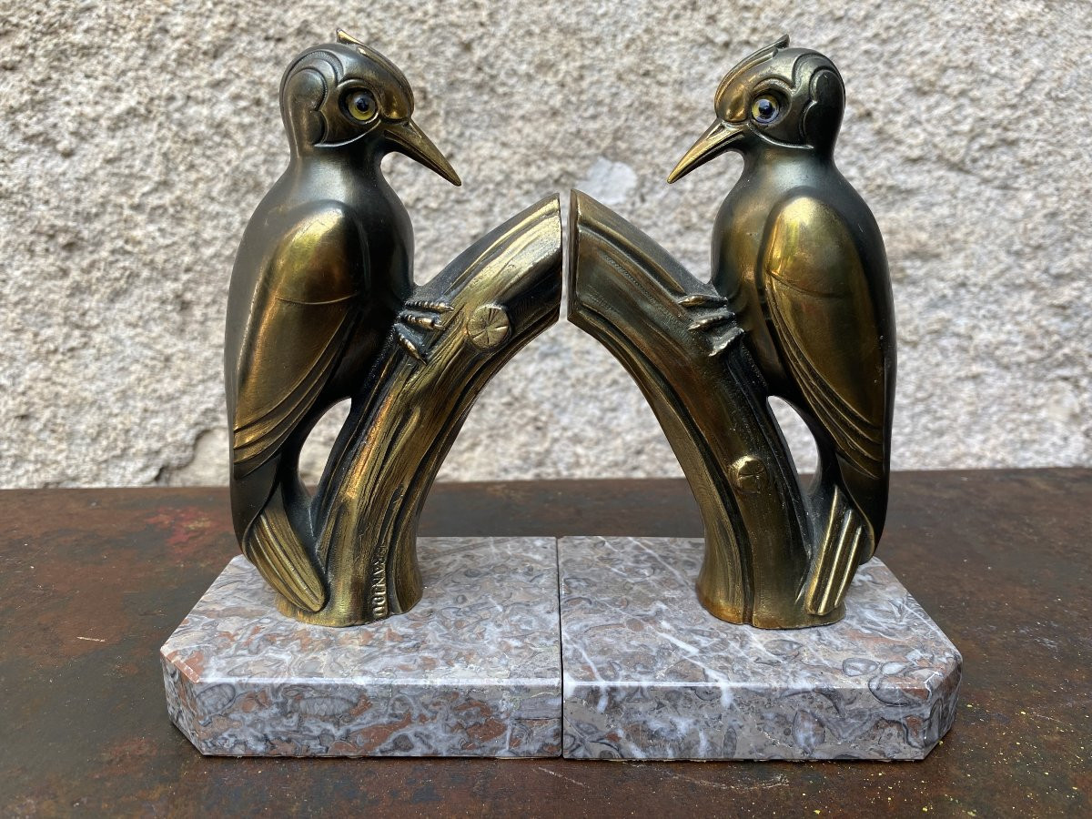 Serre Livres aux oiseaux Hyppolyte Moreau art déco-photo-2