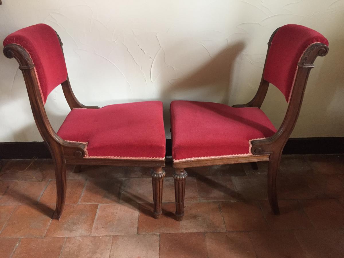 Pair Chairs, Restoration Period-photo-4