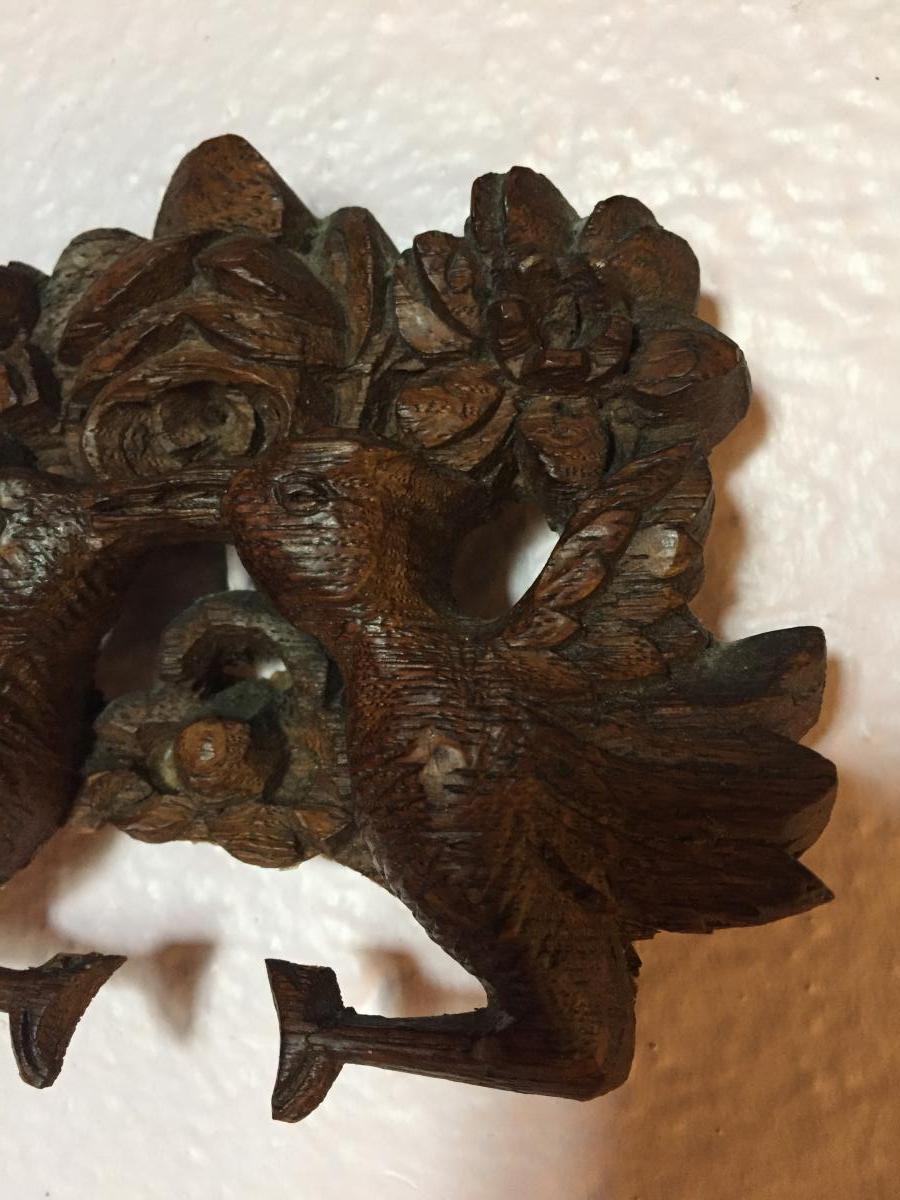 Pair Of Birds Carved Wood, Early Nineteenth-photo-1