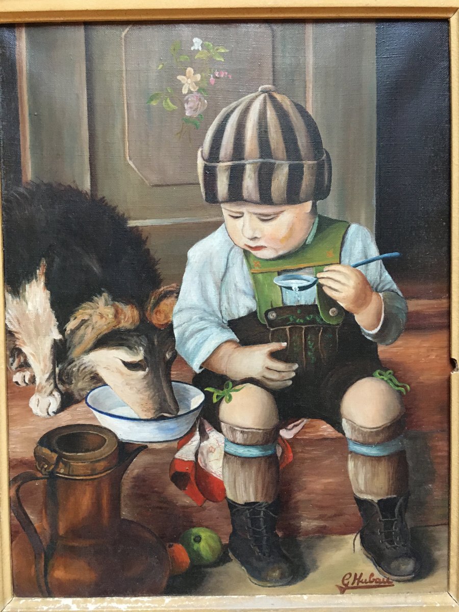 The Child And His Dog, Mid-20th Century-photo-2