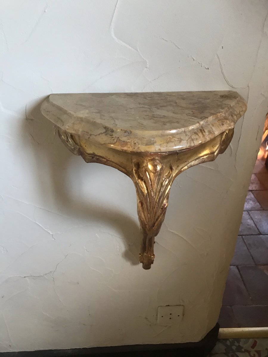 Wall Console In Golden Wood, XIXth-photo-3