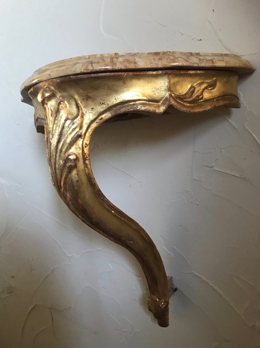 Wall Console In Golden Wood, XIXth-photo-1