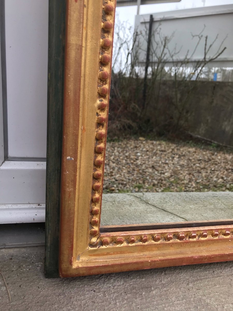 Mirror In Golden Wood Early Twentieth 101 X 35.5 Cm-photo-1