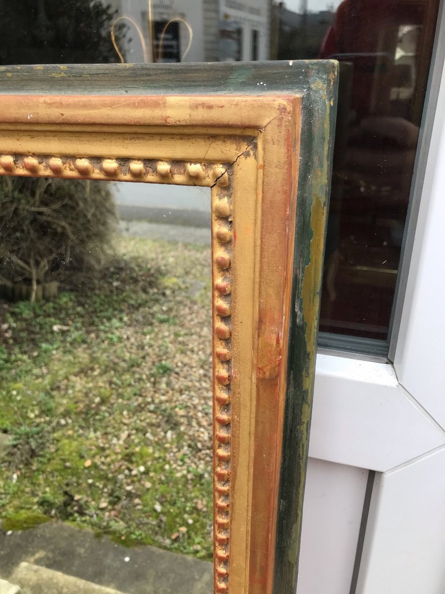 Mirror In Golden Wood Early Twentieth 101 X 35.5 Cm-photo-4
