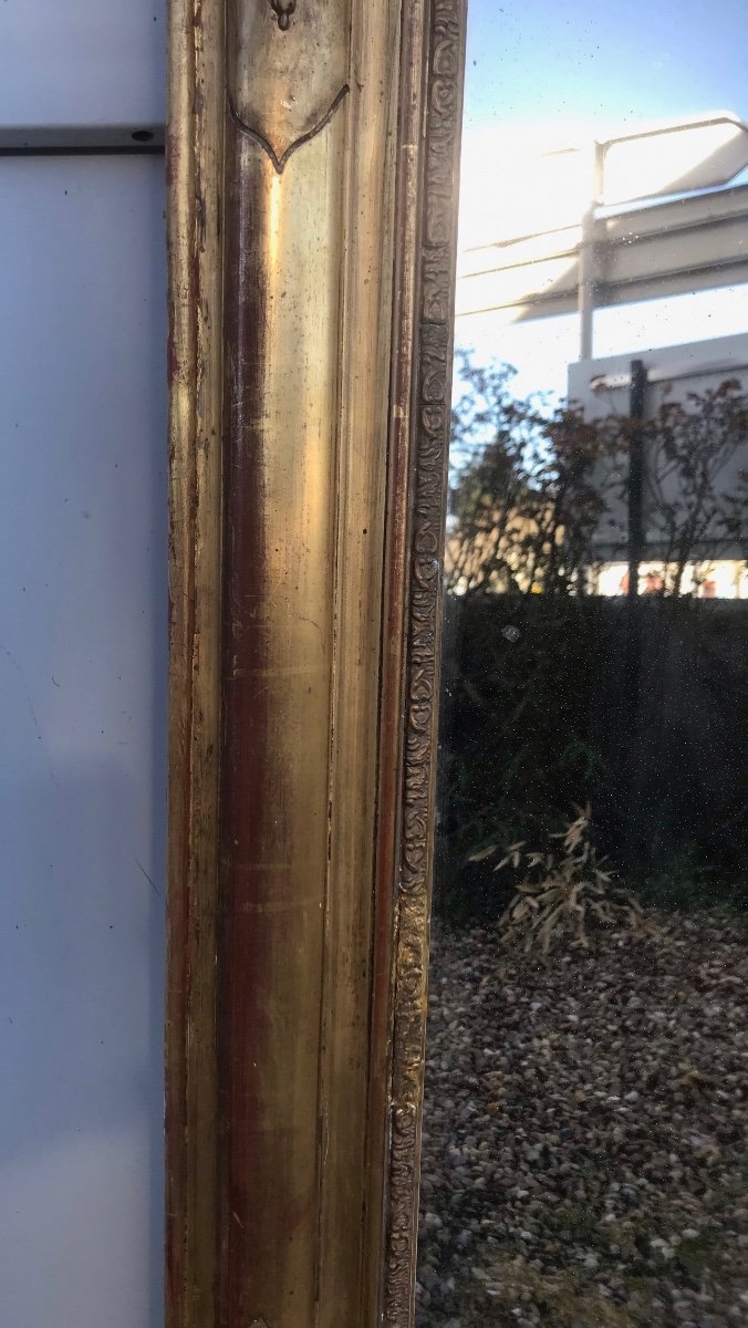 Mirror Louis-philippe Gendarme Hat Gilded With Gold Leaf, 109 X 72 Cm-photo-4