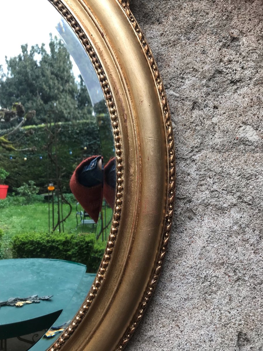 Miroir Ovale Doré 91 x 69 cm,  Fin XIXème-photo-3