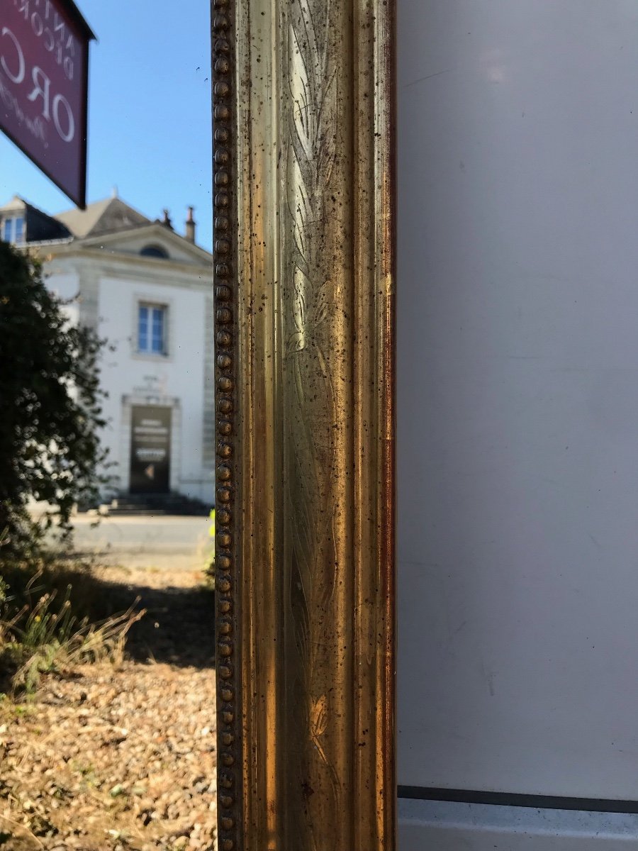 Miroir Louis-philippe Doré à La Feuille d'Or 73 X 54,5 Cm-photo-3