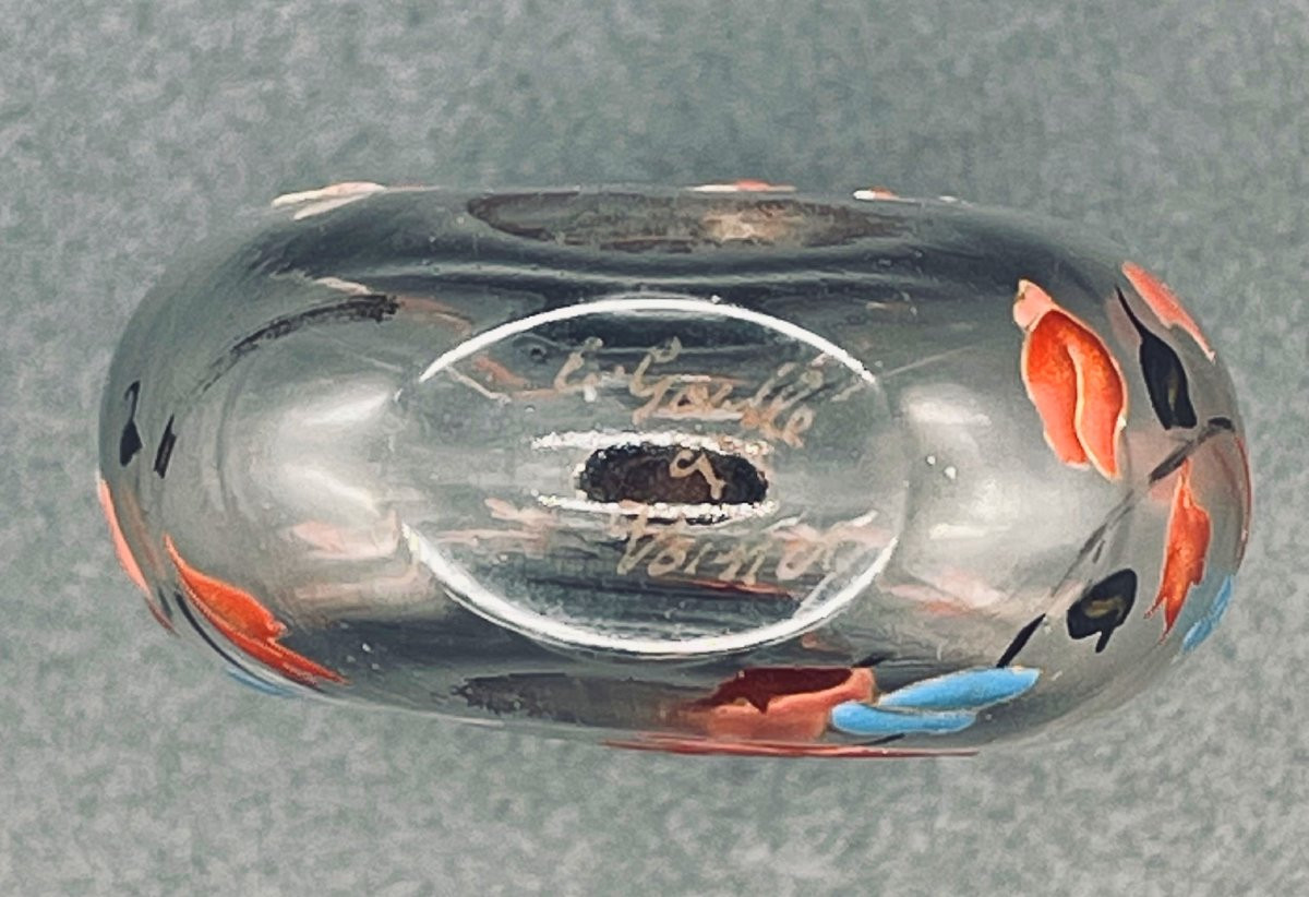 Perfume Bottle Decorated By Gallé With English Silver Mount-photo-4