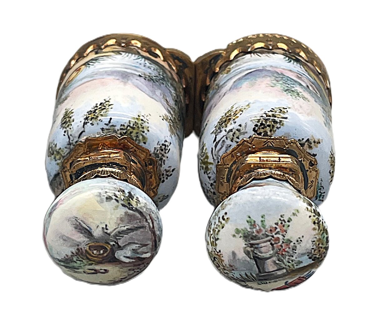 French Double Ended Folding Enamel Perfume Bottle -photo-1