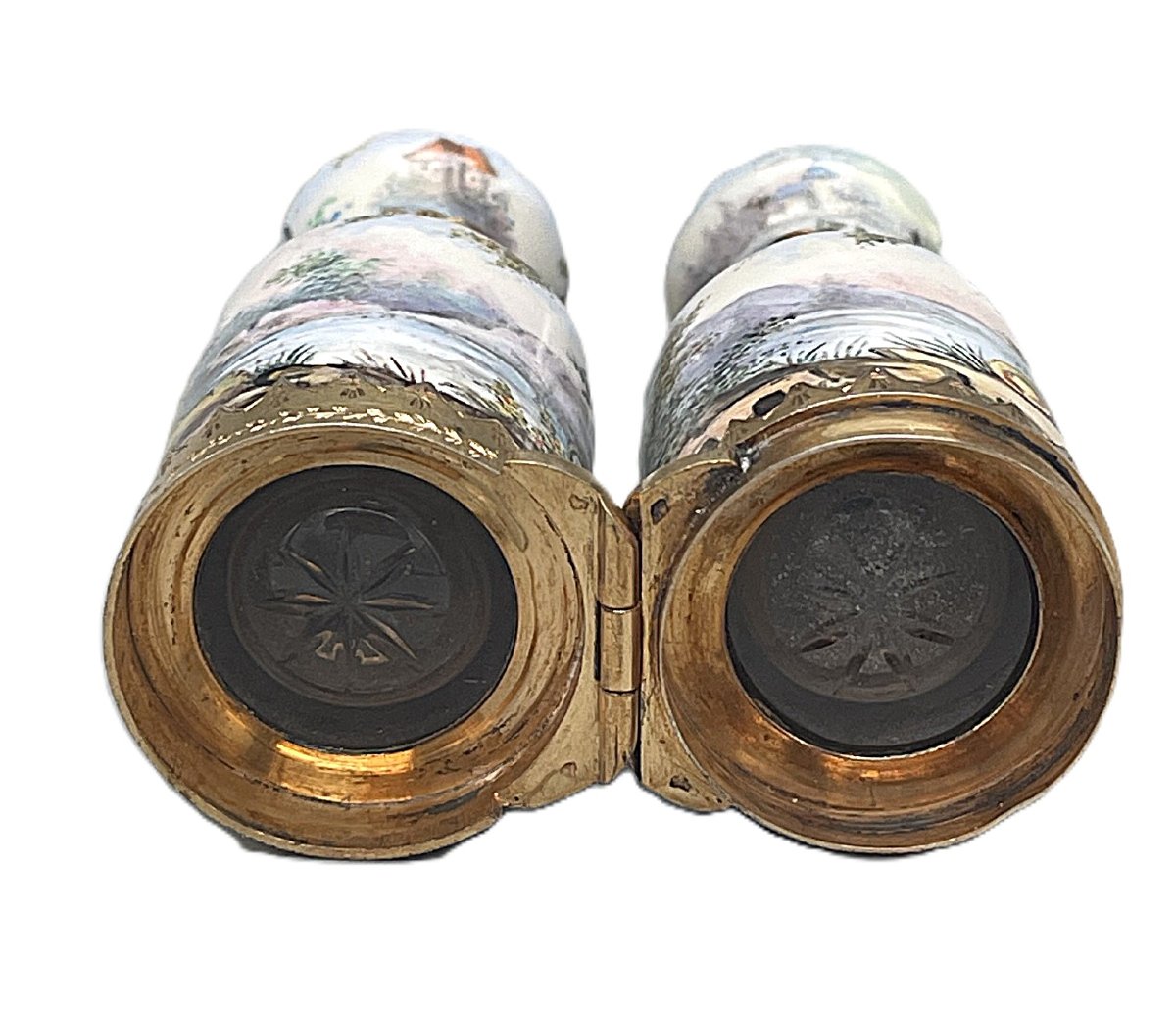 French Double Ended Folding Enamel Perfume Bottle -photo-2