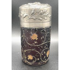 Daum Nancy Cameo Glass Scent Bottle Decorated With Thistles