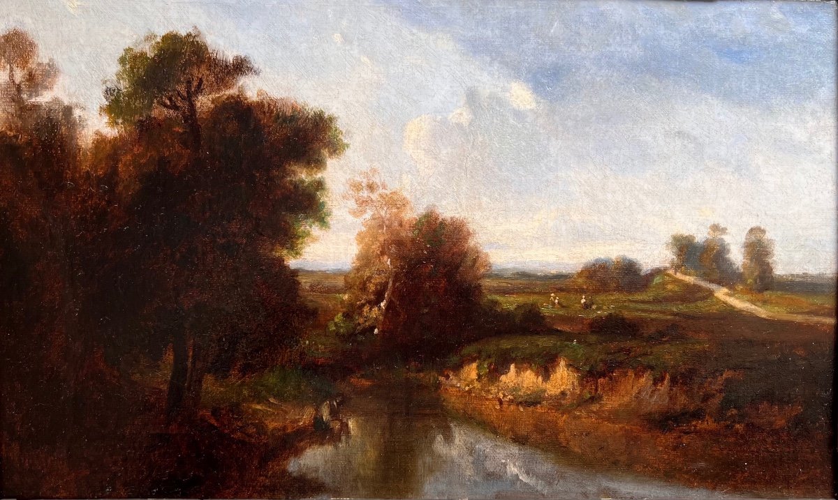 Attribué à Paul Huet (1803-1869)-Paris-Barbizon-Paysage-Fontainebleau-Daubigny-photo-3