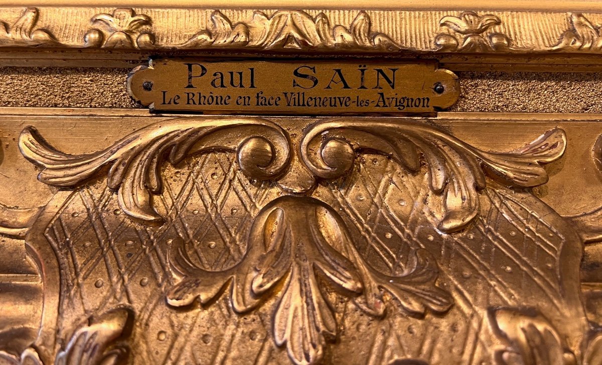 Paul Saïn (avignon 1853-avignon 1908)-the Rhône Facing Villeneuve-lès-avignon, 1904-photo-1