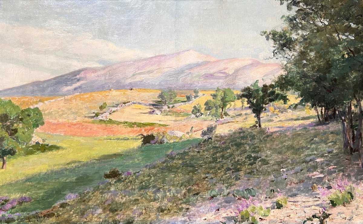 Antoine Grivolas (Avignon 1843-Golfe Juan 1902)- Vue du Mont Ventoux