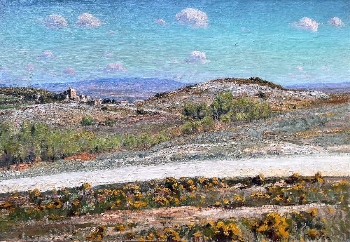 Auguste Roure (1878-1936) Avignon Provence The Plaine Des Angles In Gard