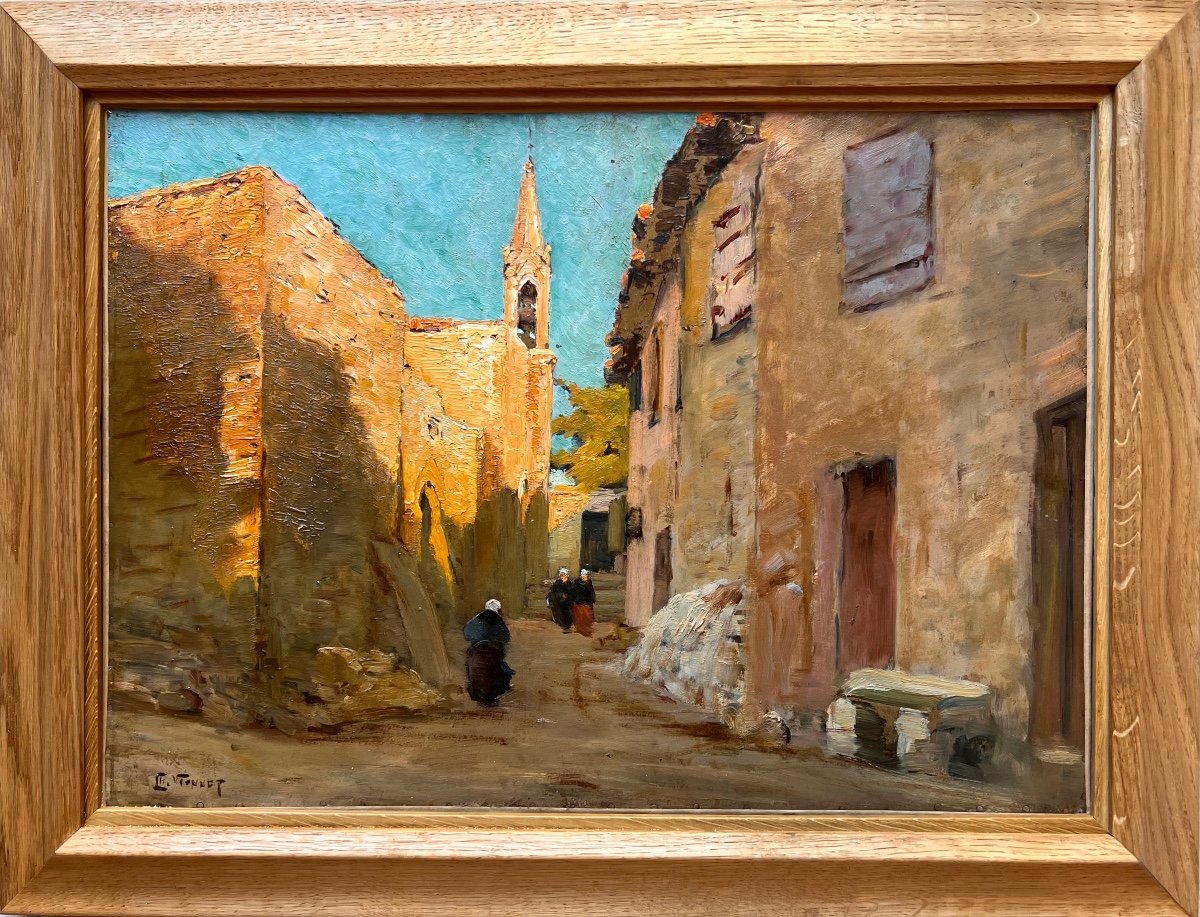 Charles Vionnet (1858-1923) Avignon Provence The Village Of Angles-photo-1