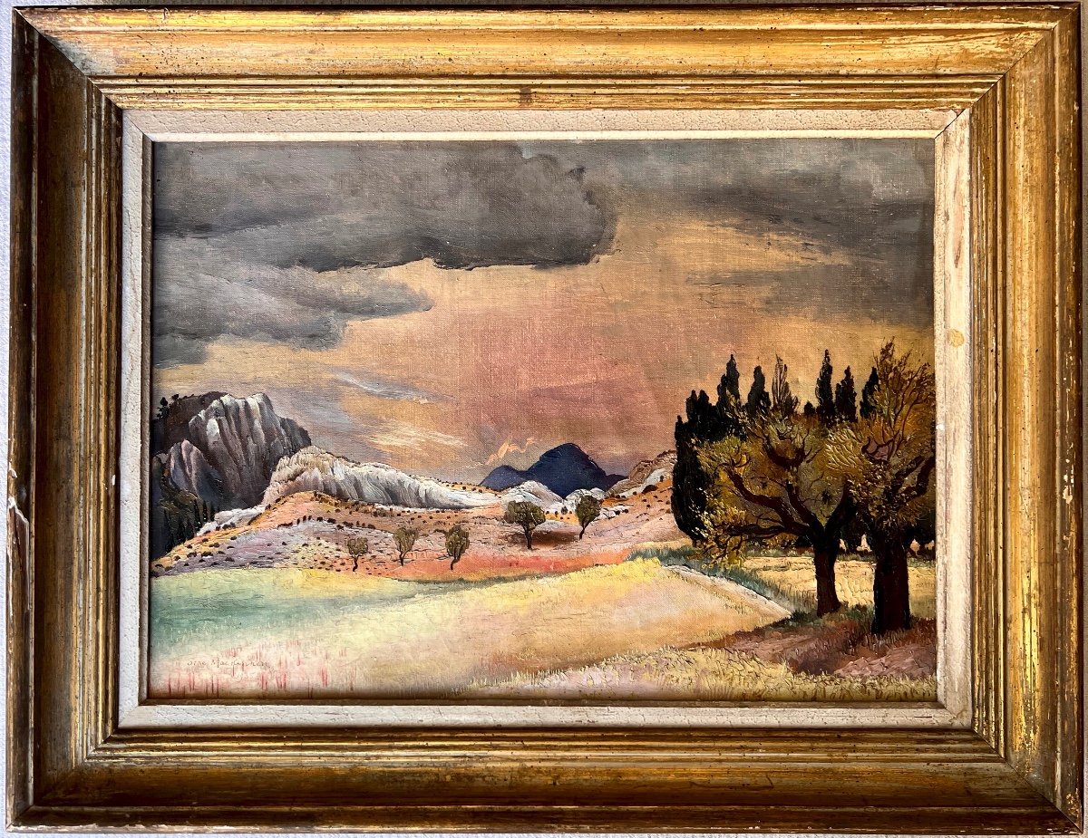 Sine Mackinnon (1901-1996) Newcastel Paris Irish London Paysage Des Alpilles 1938-photo-2