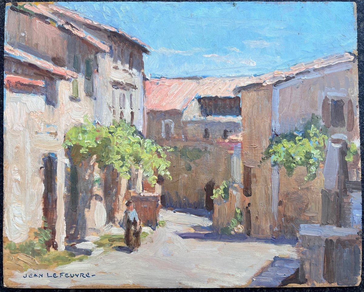 Jean Lefeuvre (1882-1974)-provence Avignon Villeneuve Rue De La Monnaie Grivolas-photo-4