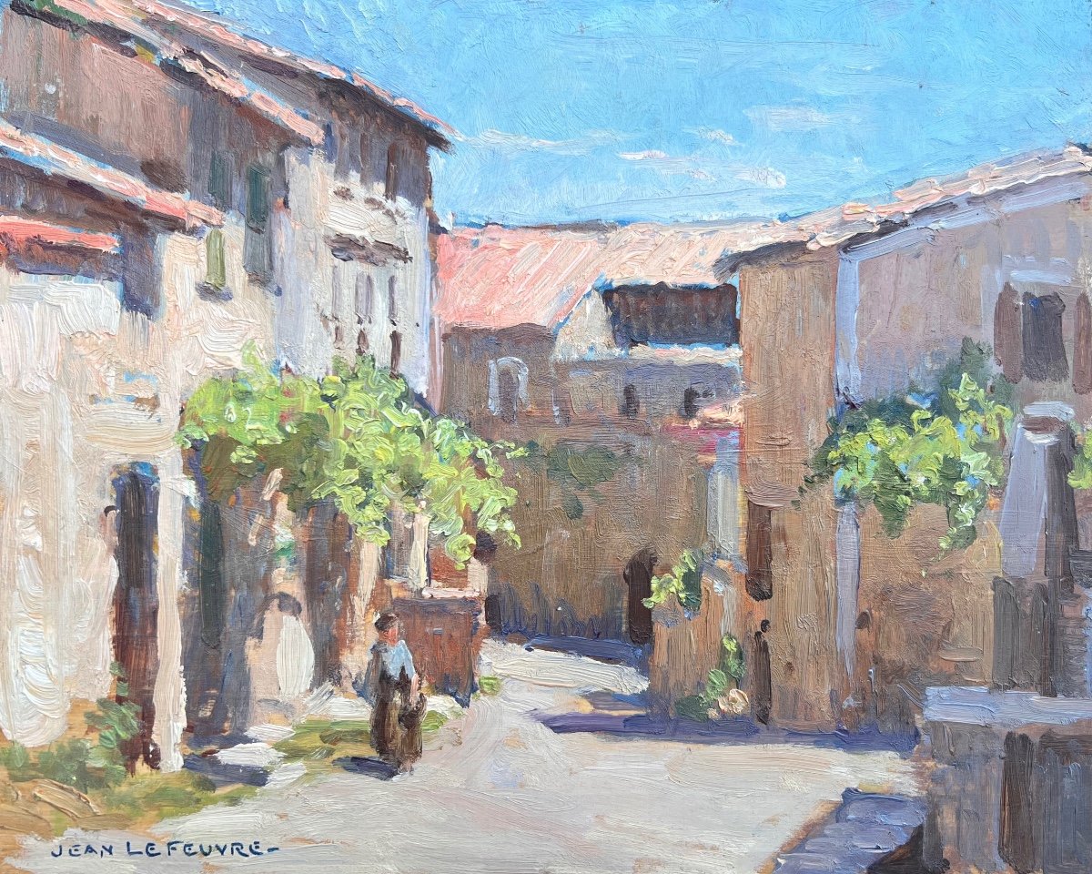 Jean Lefeuvre (1882-1974)-provence Avignon Villeneuve Rue De La Monnaie Grivolas