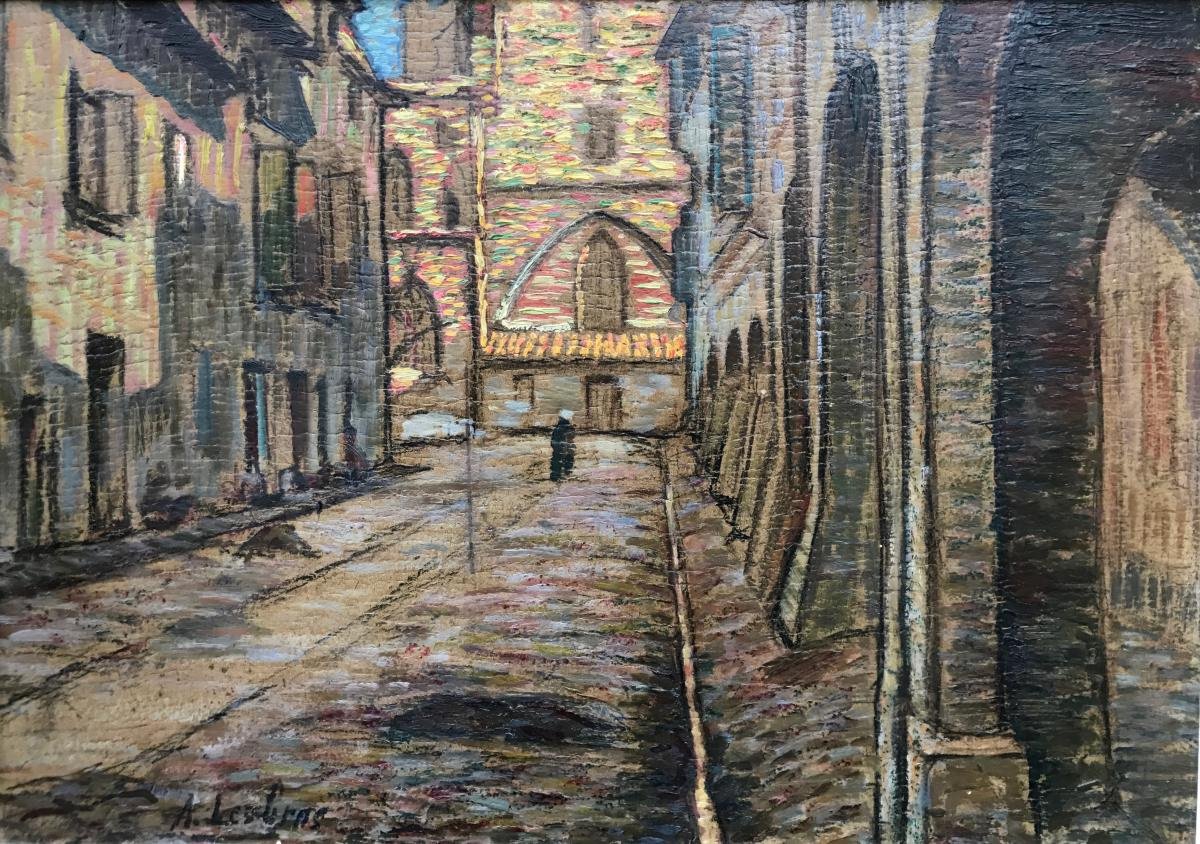 Alfred Lesbros (1873-1940) Provence Avignon Grivolas Rue De Villeneuve Circa 1914