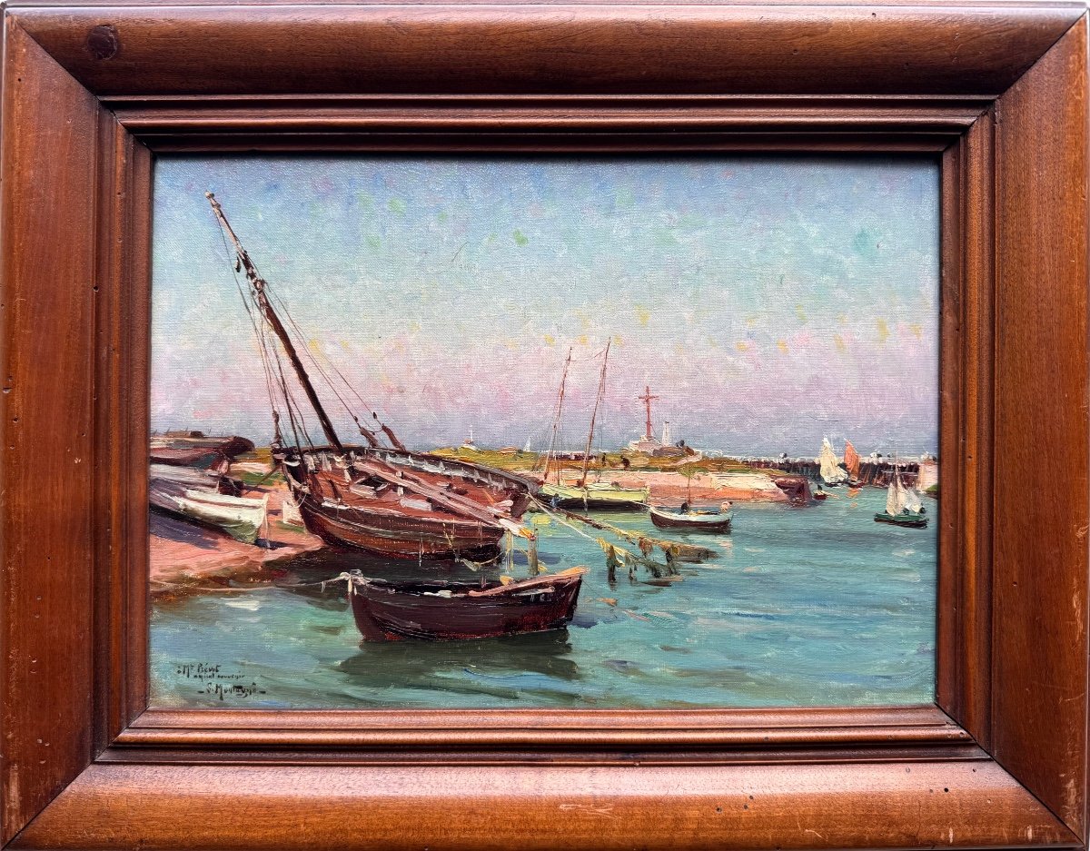 Louis Montagné (1879-1960) Provence Avignon Paris Calvados The Port Of Courseulles-sur-mer 1907-photo-2