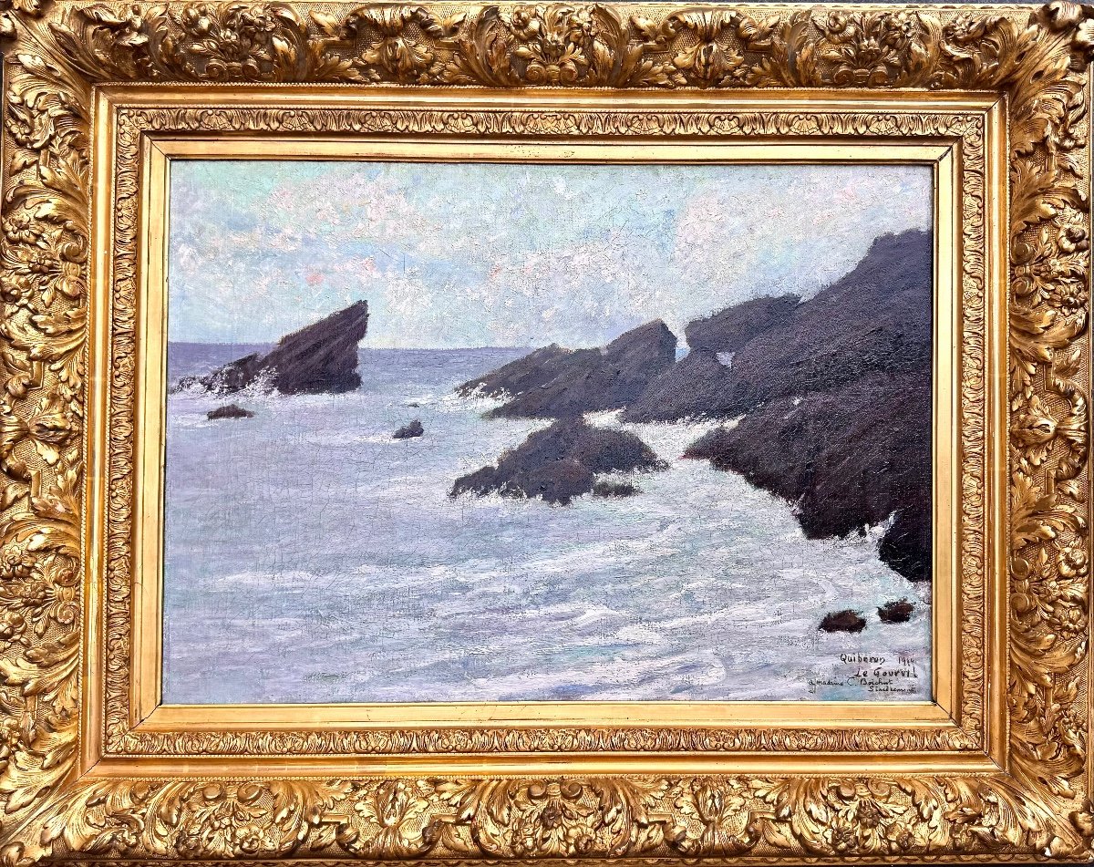 French Post-impressionist School From 1919 Marine Quiberon Le Gourvil Morbihan-photo-2