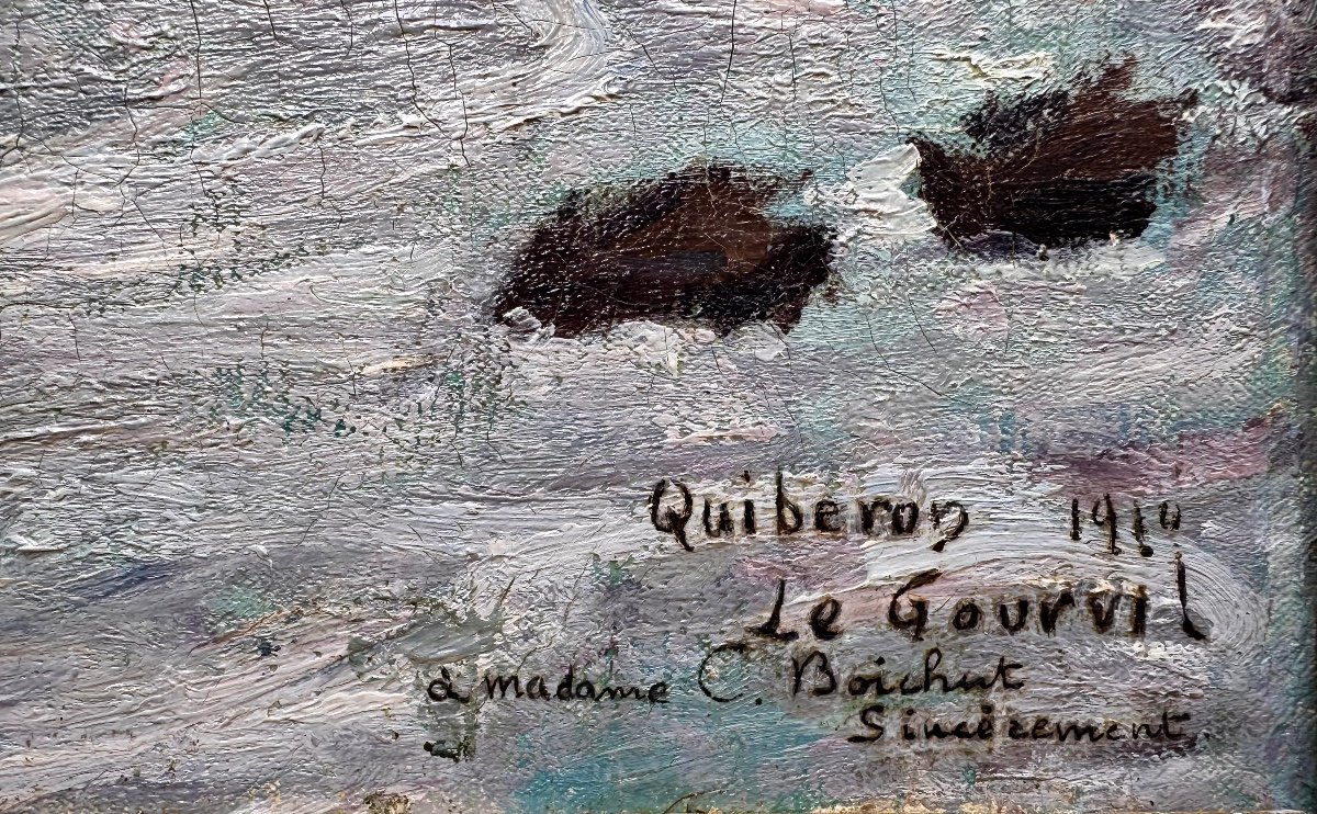 French Post-impressionist School From 1919 Marine Quiberon Le Gourvil Morbihan-photo-4