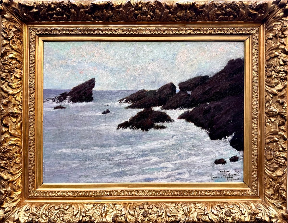 French Post-impressionist School From 1919 Marine Quiberon Le Gourvil Morbihan-photo-3